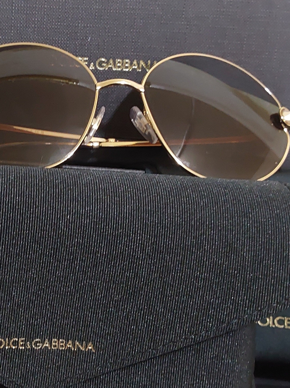 Dolce & Gabbana Gold Frame Sunglasses - Gold/Brown
